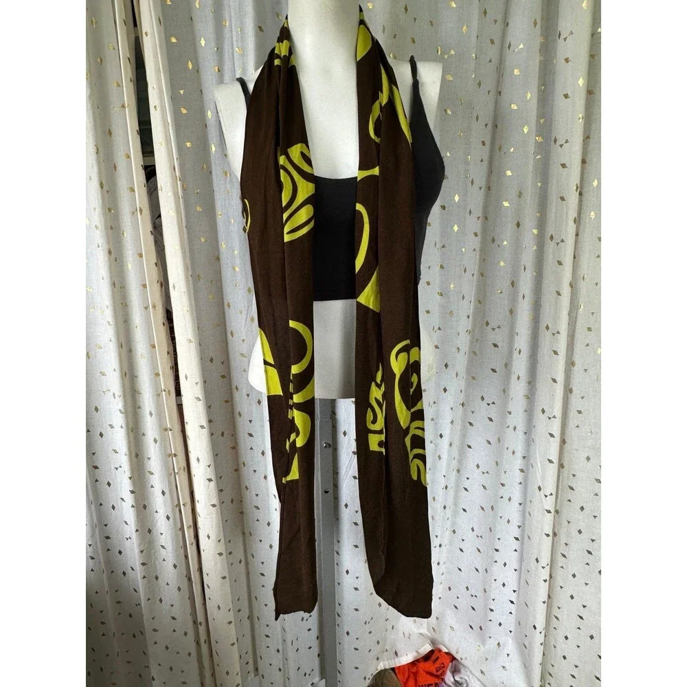 NWOT Unbranded Hawaiian Polynesian Indigenous Dye Geometric Abstract Scarf